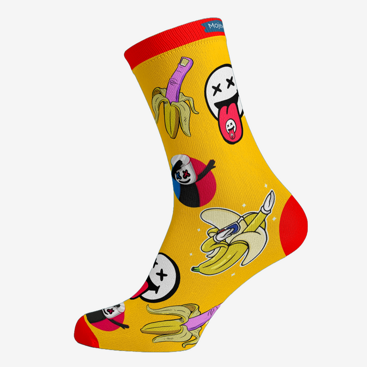 Smiley Yellow! Unisex Socks, 100% Combed Cotton, Crew Length, Pack of 1.