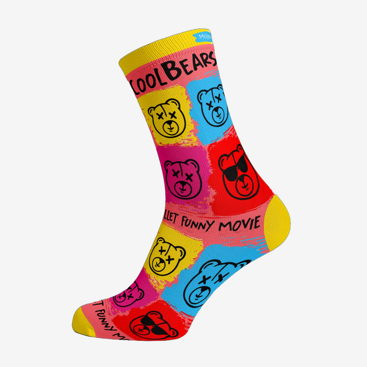 Cool Bear! Unisex Socks, 100% Combed Cotton, Crew Length, Pack of 1.