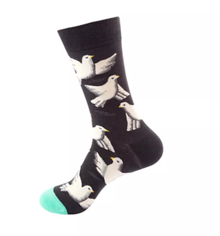 Bird! Unisex Socks, 100% Combed Cotton, Crew Length, Pack of 1.